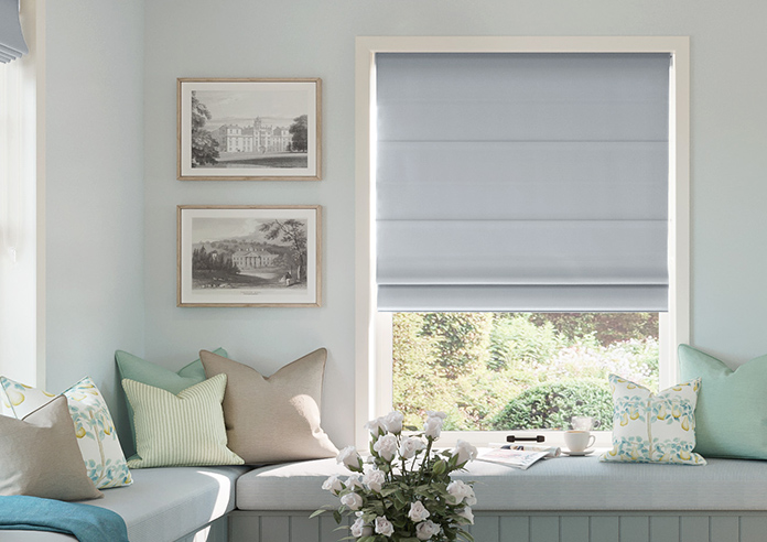 Menton, Cloud Blue - Motorised Roman Blind - Image 3
